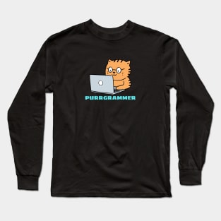 Purrgrammer | Cute Programmer Pun Long Sleeve T-Shirt
